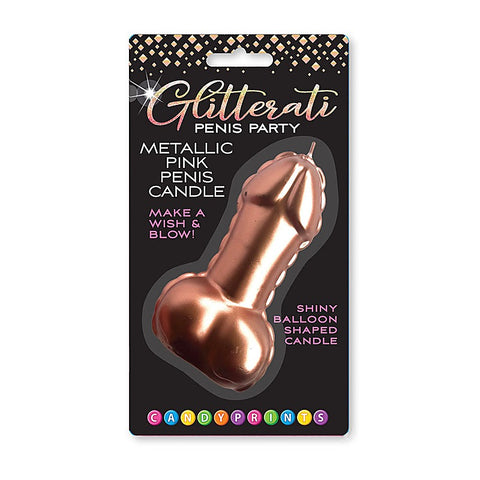 Glitterati 10 Cm Glitter Penis Party Candle By Little Genie - Party Gifts and Novelties