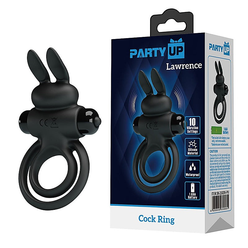 LAWRENCE Vibrating Cock & Balls Cock Ring by Party Up - Vibrating Cock Rings