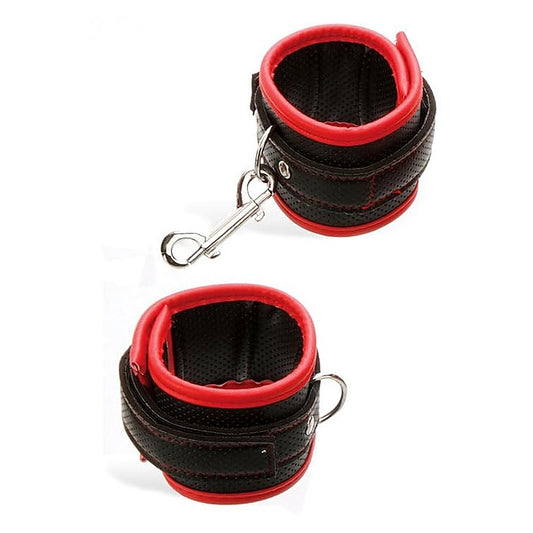 Adam & Eve SCARLET COUTURE BONDAGE CUFFS - Black/Red - Cuffs And Restraints