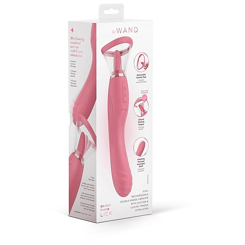 Le Wand Lick Double Ended Vibrator with Licking Tongue - G-Spot Vibrators