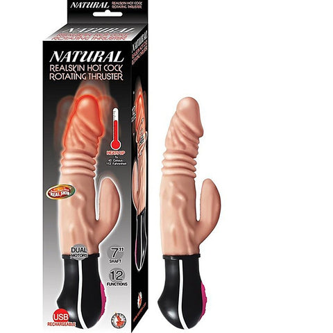 Natural Realskin Hot Cock Rotating Thrusting Dildo - Vibrating Dildos