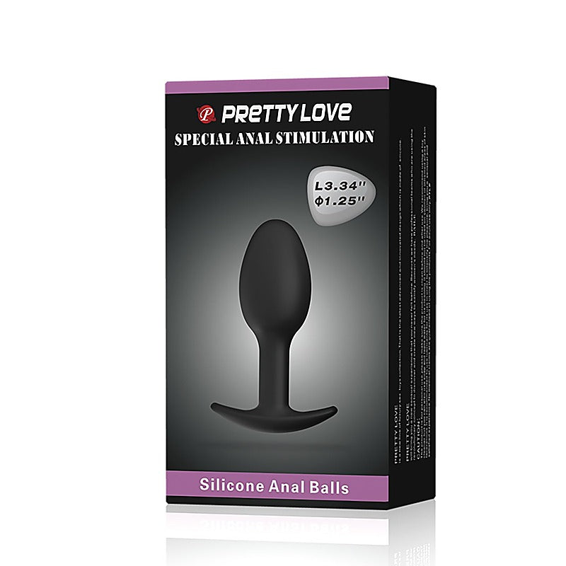Pretty Love Silicone Anal Balls Butt Plug Black - Butt Plugs