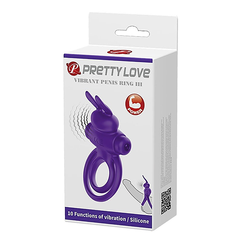 Pretty Love 10 Functions Silicone Vibrant Penis Ring Iii - Vibrating Cock Rings
