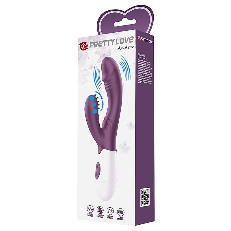 Pretty Love Andre Silicone Dual Rabbit Stimulator - Rabbit Vibrators