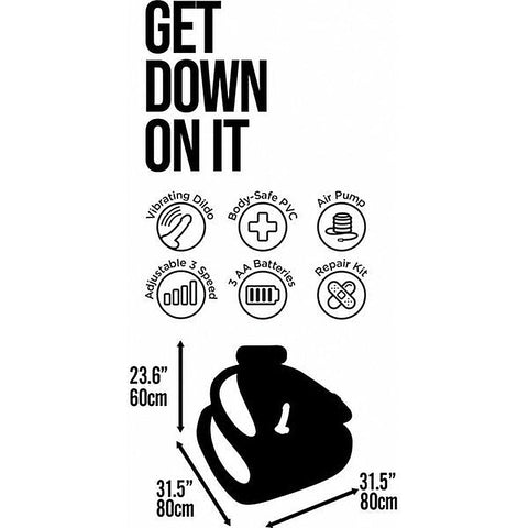 Get Down On It Inflatable Vibrating Dildo By Hott Products - Vibrating Dildos