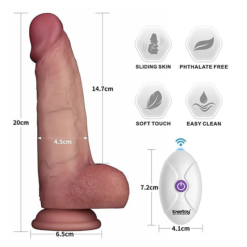 Vibrating Sliding Skin Pro Ii Silicone Dong By Lovetoy - Vibrating Dildos
