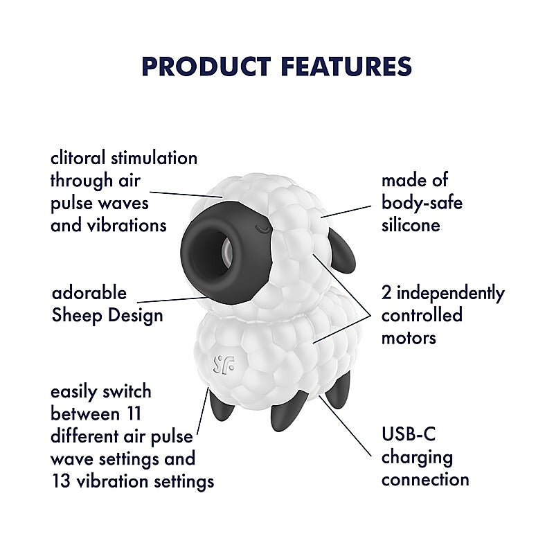 Dreamy Sheep Vibrating Air Pulse Stimulator By Satisfyer - Clit Ticklers and Pulsators