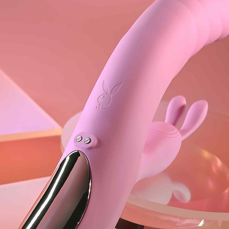 Playboy Pleasure RUB ME RIGHT Thrusting Rabbit Vibrator - Rabbit Vibrators