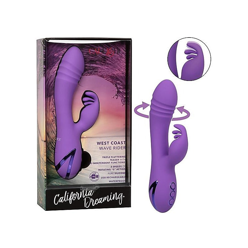 California Dreaming West Coast Wave Rider Dual Vibrator - Rabbit Vibrators