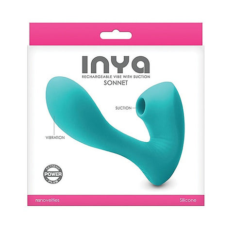 NS Novelties INYA Sonnet Suction Vibrator Teal - G-Spot Vibrators