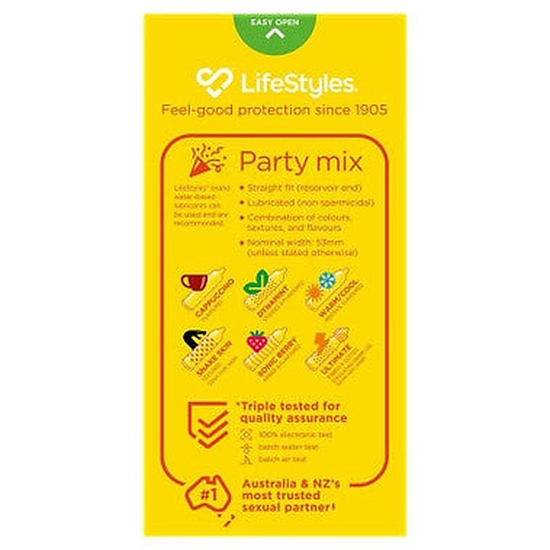 Lifestyles Party Mix Condoms 10S By Ansell - Condoms