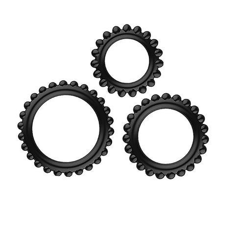 Pretty Love Titan Tpur 3 In One Silicone Cock Ring Set - Cock Ring Sets