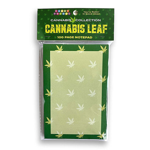 Cannabis Leaf Novelty Notepad By Little Genie - Party Gifts and Novelties