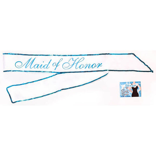 Little Genie Maid Of Honor Sash White Hens Party Sash
