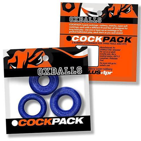 Cockpack 3 Piece Stretchy Cock Ring Set By Oxballs - Cock Ring Sets