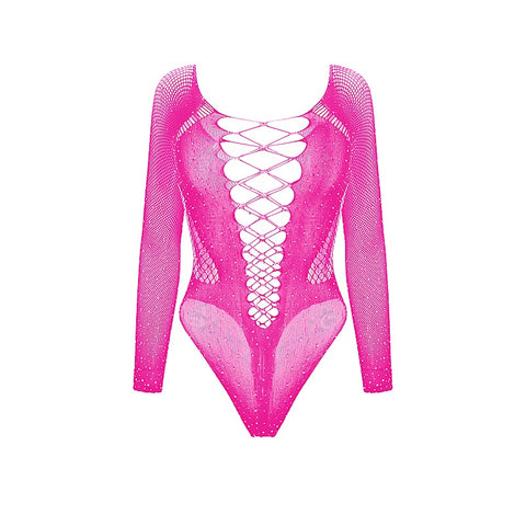 Rhinestone Sexy Womens Bodysuit By Love In Leather - Teddies and Bodysuits