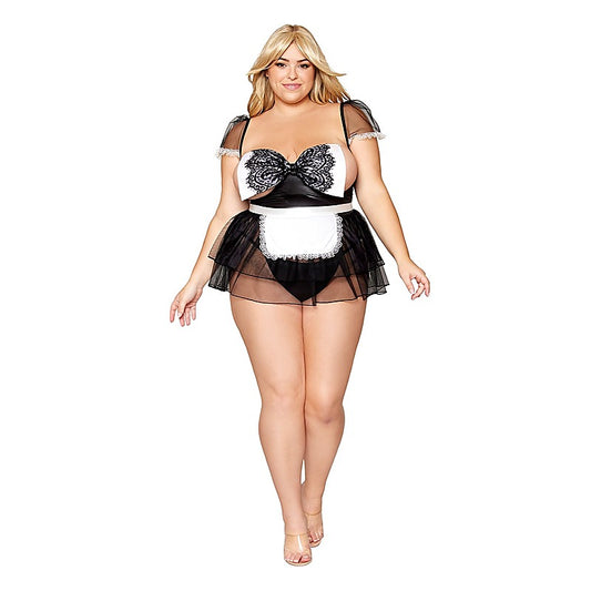 Garter Babydoll And Apron By Dream Girl Lingerie - BabyDolls And Chemises