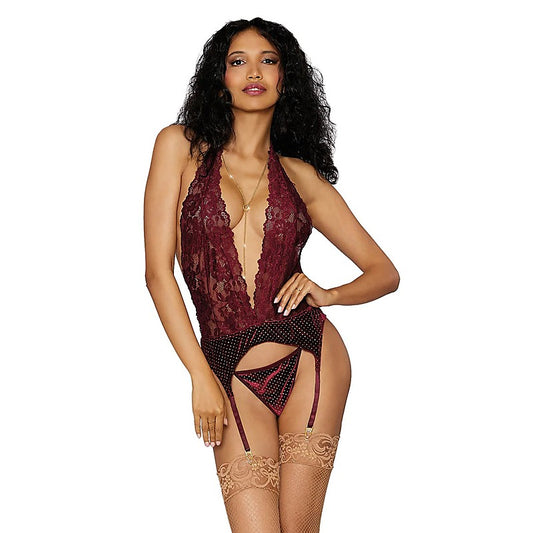 Sexy Garter Slip & G-String By Dream Girl Lingerie - Teddies and Bodysuits