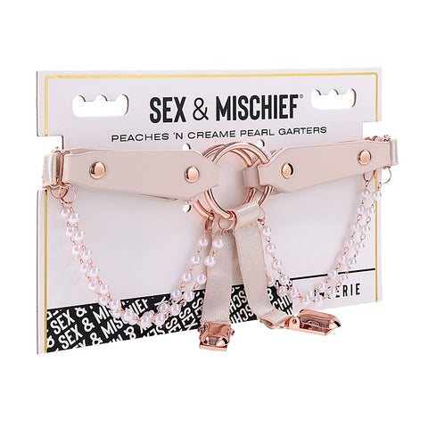 Peaches 'N Creame Pearl Garters By Sportsheets - Cuffs And Restraints