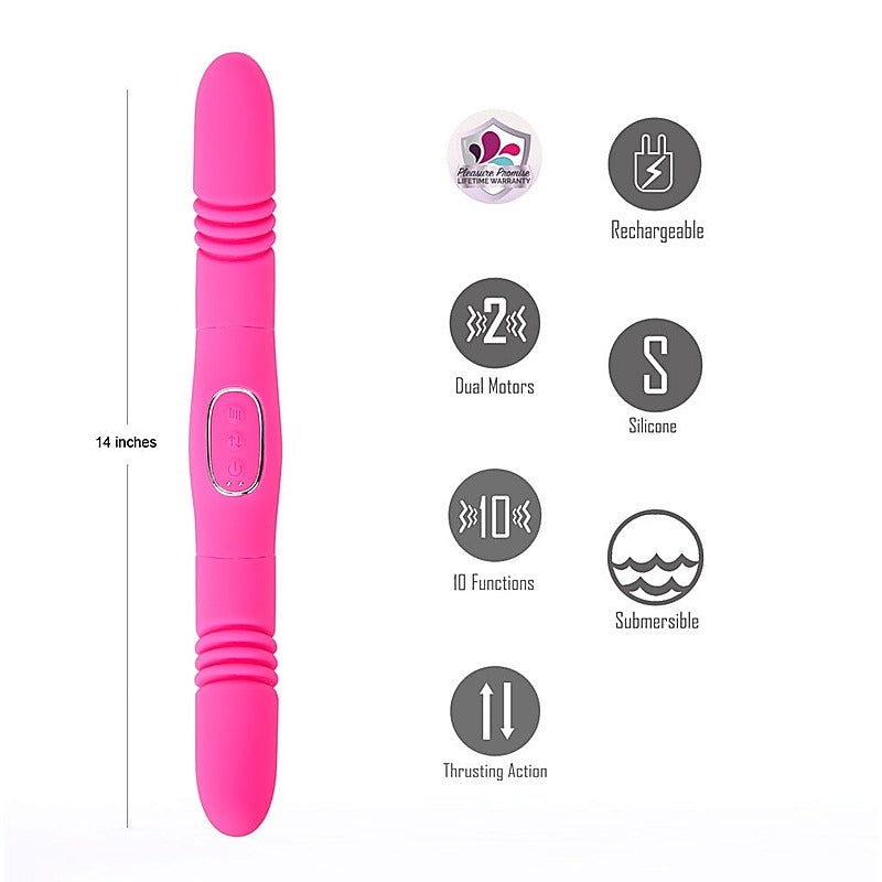 Maia Zena Usb Rechargeable Double-Ended Thrusting Vibrator - Double Ender