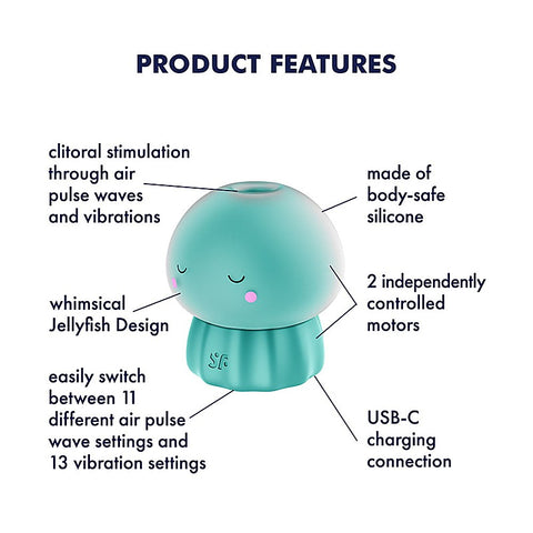 Jelly-Cious Rechargeable Air Pulse Clit Stimulator - Clit Ticklers and Pulsators