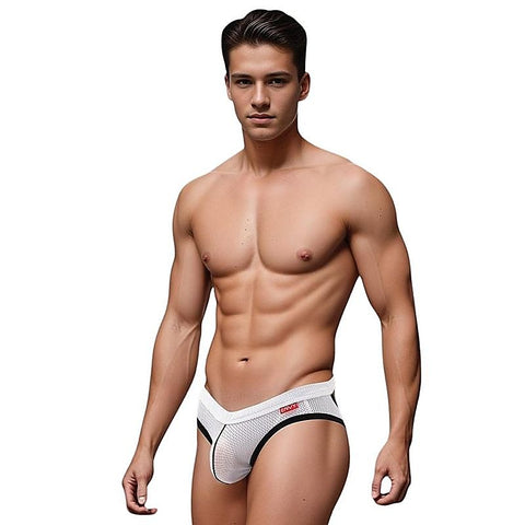 Envy Mens Sport Mesh Breathable Jockstrap White