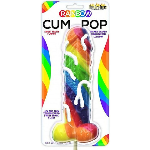 Pecker Shaped Cum Covered Rainbow Lollipop By Hott Products - Party Gifts and Novelties