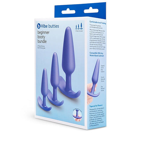 Butties Beginner Booty 3-Piece Anal Training Set By B-Vibe - Butt Plugs
