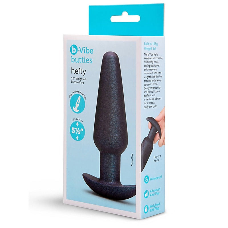 Hefty Weighted Silicone Anal Plug By B-Vibe - Butt Plugs
