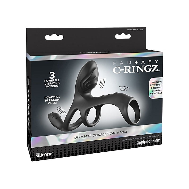 Fantasy C-Ringz Ultimate Couples Cage Max By Pipedream - Vibrating Cock Rings