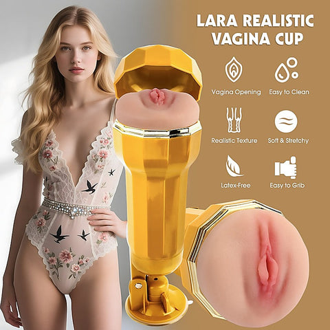 Lara Realistic Vagina Vibrating Cup By Chisa - Masturbators and Strokers