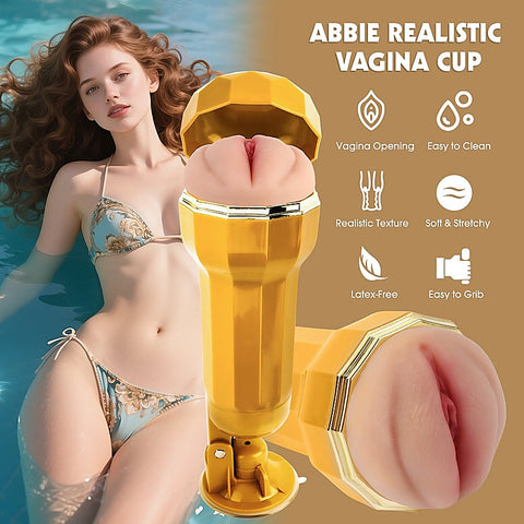 Abbie Realistic Vagina Vibrating Cup By Chisa - Masturbators and Strokers