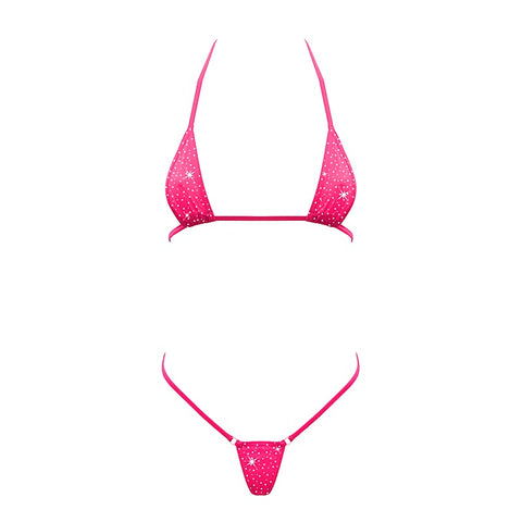 Rhinestone Embellished Micro Bikini By Love In Leather - G-Strings, Panties and Shorts