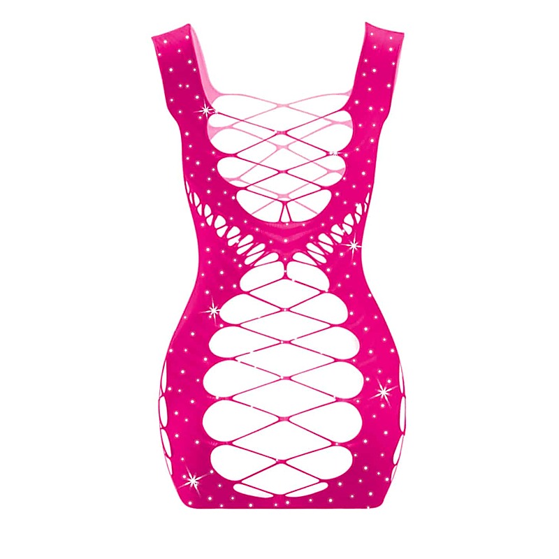 Sexy Womens Rhinestone Sleeveless Dress By Love In Leather - BabyDolls And Chemises