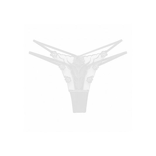 Womens Embroidered G-String Panties White By Love In Leather - G-Strings, Panties and Shorts