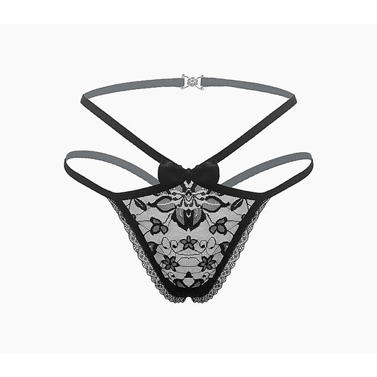 Full Lace G-String Crotchless Panties By Love In Leather - G-Strings, Panties and Shorts