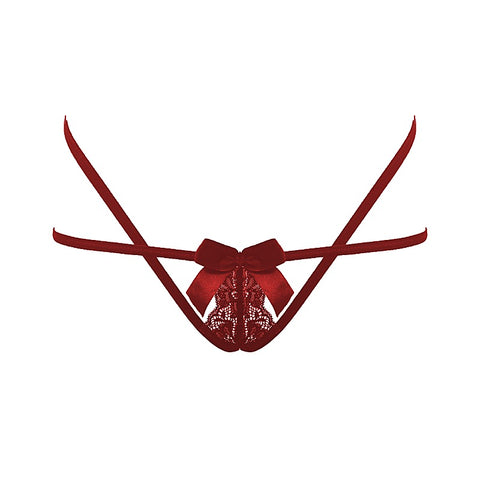 Crotchless Panties With Adjustable Slider By Love In Leather - G-Strings, Panties and Shorts
