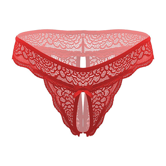 Sexy Crotchless Panties Red By Love In Leather - G-Strings, Panties and Shorts