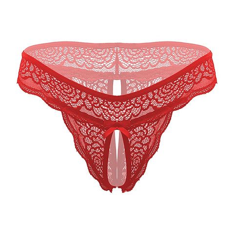 Sexy Crotchless Panties Red By Love In Leather - G-Strings, Panties and Shorts