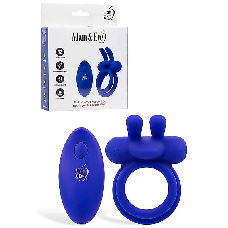 Rockin Rabbit 2.0 Rechargeable Vibrating Cock Ring - Vibrating Cock Rings