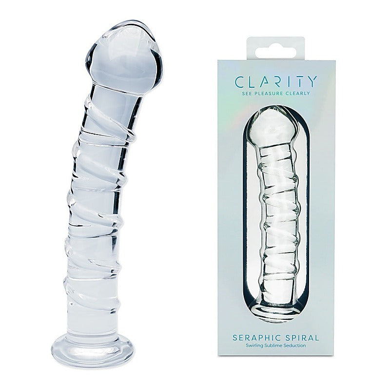 Clarity Seraphic Spiral Glass Dildo By Creative Conceptions - Glass Sex Toys