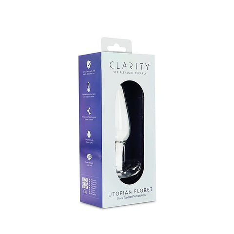Clarity Utopian Floret Glass Butt Plug - Glass Sex Toys