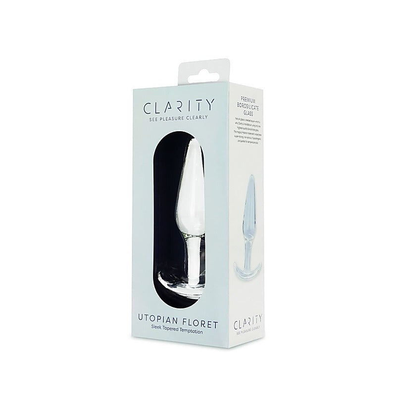 Clarity Utopian Floret Glass Butt Plug - Glass Sex Toys