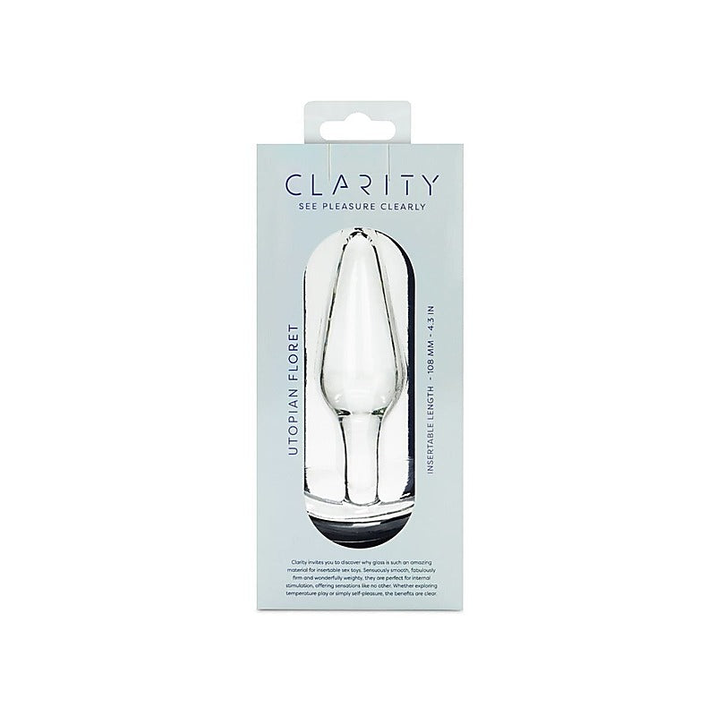 Clarity Utopian Floret Glass Butt Plug - Glass Sex Toys