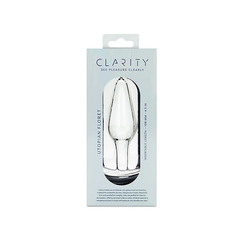 Clarity Utopian Floret Glass Butt Plug - Glass Sex Toys
