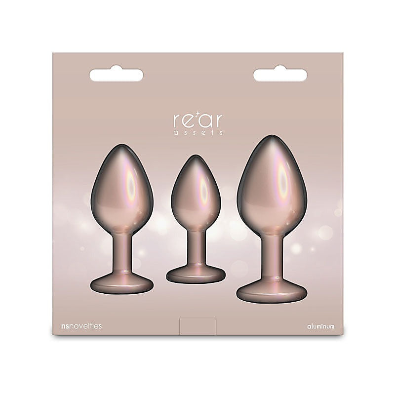 Rear Assets 3 Sizes Metallic Butt Plugs Kit By Ns Novelties - Butt Plugs