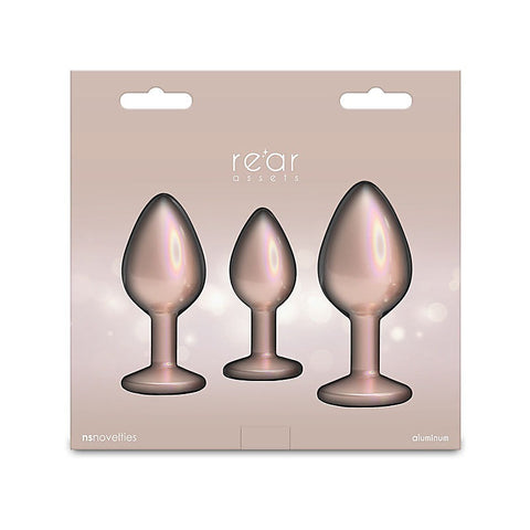 Rear Assets 3 Sizes Metallic Butt Plugs Kit By Ns Novelties - Butt Plugs