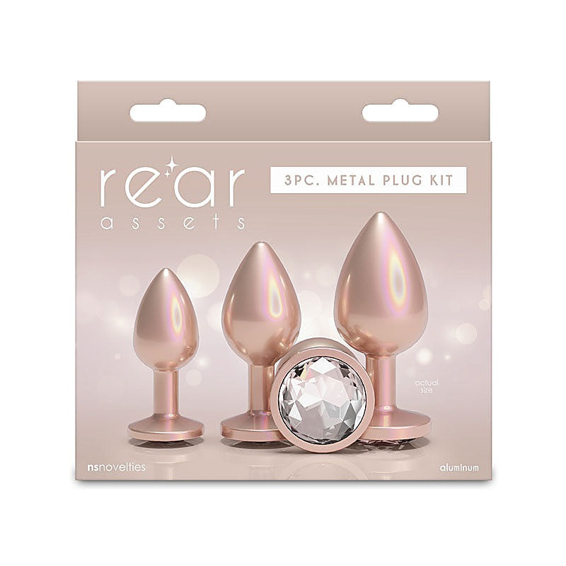 Rear Assets 3 Sizes Metallic Butt Plugs Kit By Ns Novelties - Butt Plugs
