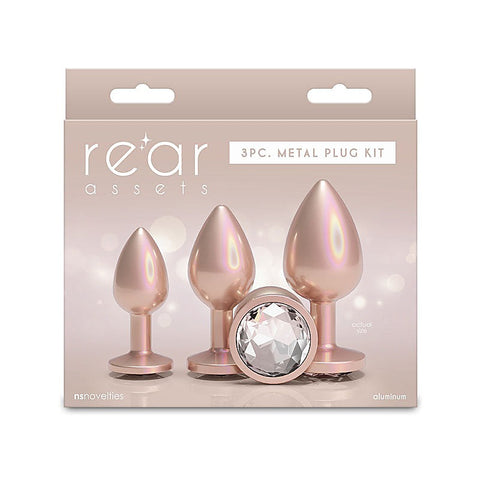 Rear Assets 3 Sizes Metallic Butt Plugs Kit By Ns Novelties - Butt Plugs