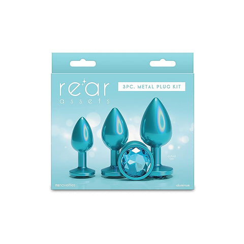 Rear Assets 3 Sizes Metallic Butt Plugs Kit By Ns Novelties - Butt Plugs